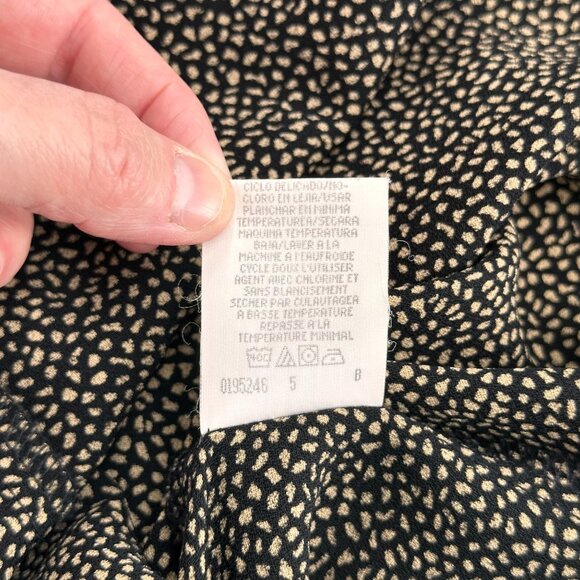 Vtg Leslie Fay Sleeveless Black Tan Maxi Dress Size 10 Animal Print Leopard Midi - Picture 4 of 9